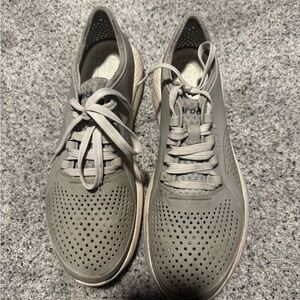 CROCS Men's Gray Perforated Sneakers